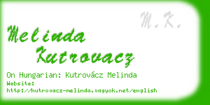 melinda kutrovacz business card
