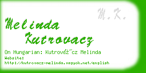 melinda kutrovacz business card